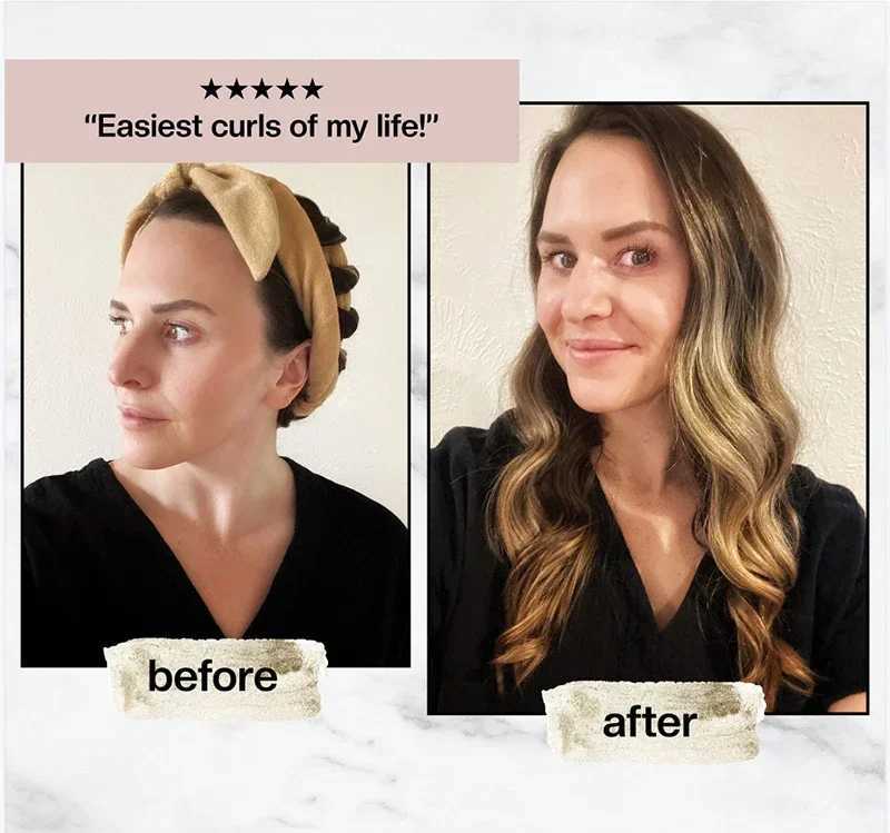 New Bow Non Heat Curler Soft Wave Curling Product Sleep Curler Lazy Curling Rod W250113