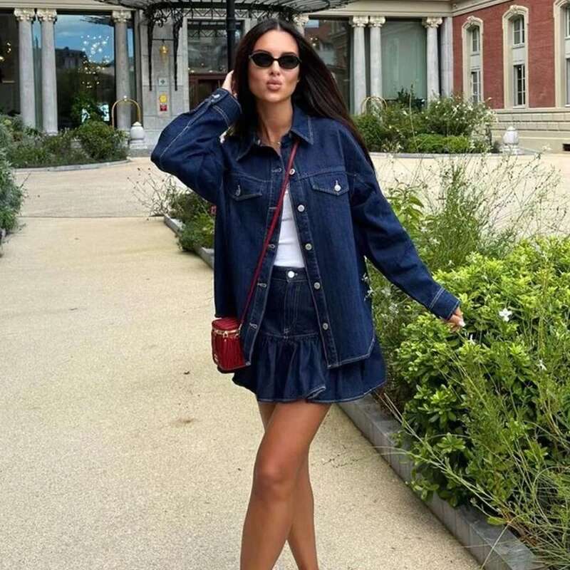 Denim Shirt Jackets Autumn New Chic Loose Warm Street Women's Jacket & Elegant Fashion Youth Coat