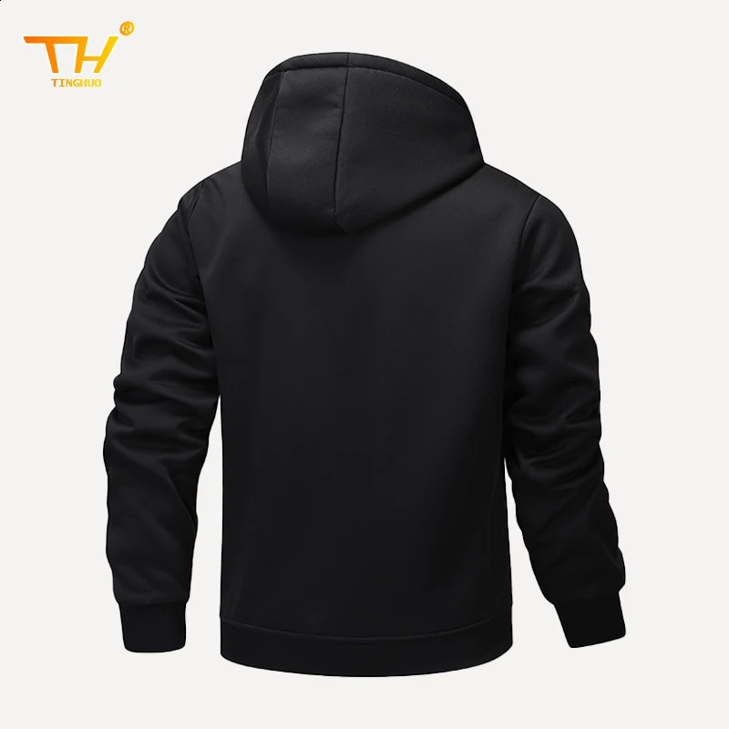 TINGHUO Sweater men hooded cardigan hoodies mens Fleece Zipper coats Men autumn winter 250113