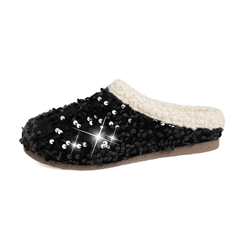 2025 New Trendy Thick-soled Hole-hole Shoe Warm Winter Slippers Women Outdoor Slippers Handmade Diamonds and High Quality