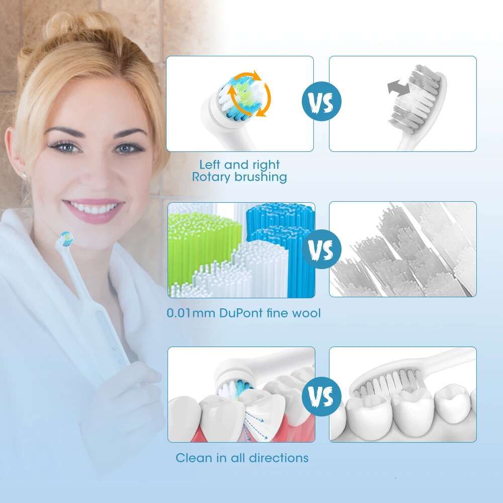 Adult Rotating Electric Toothbrushes Tails Sonic Teeth Whitening Rechargeable 4 Colors Options Timer IPX7 Brush