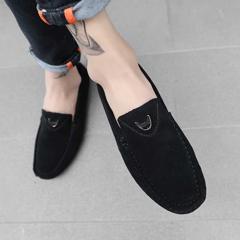 Leather new High Quality Loafers Handmade Male Dress Shoes Slip-s Men Casual Flats High Quality Moccasin Men Business ShoesXJ250113