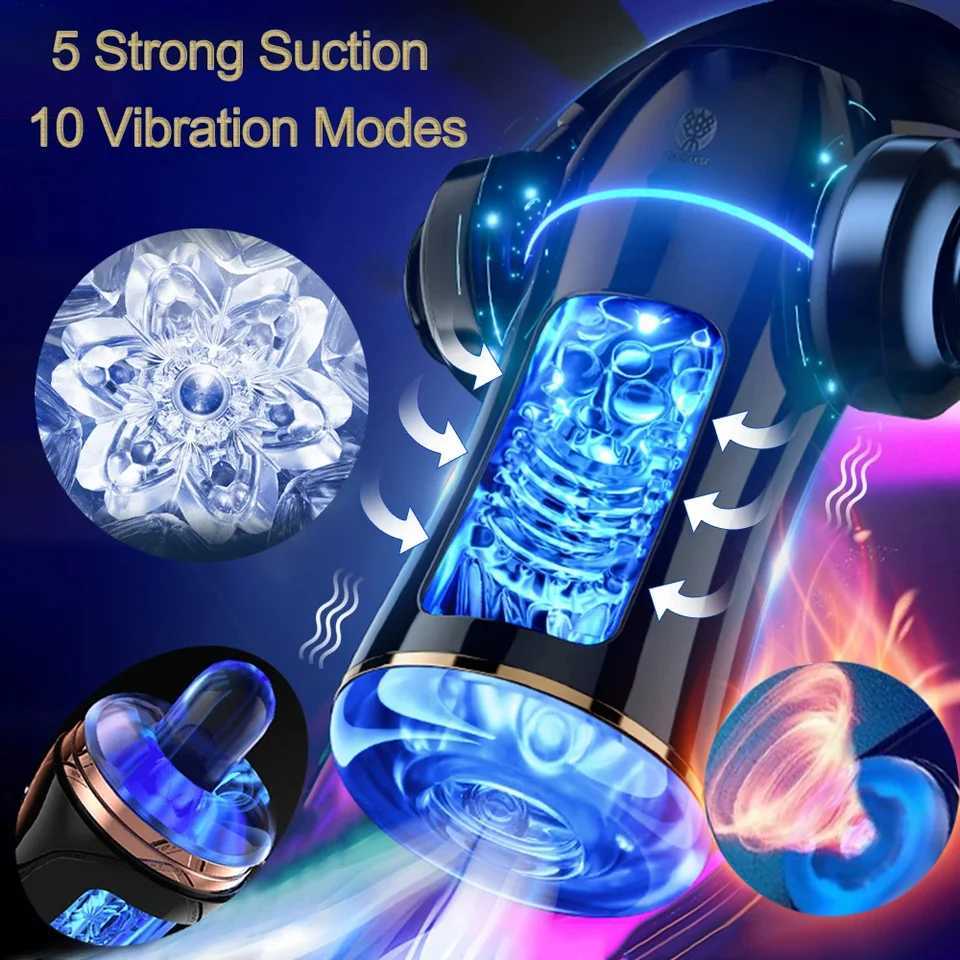 GALAKU Male Masturbator Automatic Sucking Masturbation Cup Deep Throat Oral Vagina Suction Blowjob Vibrator Sex Toys for Men 18+XJ250113