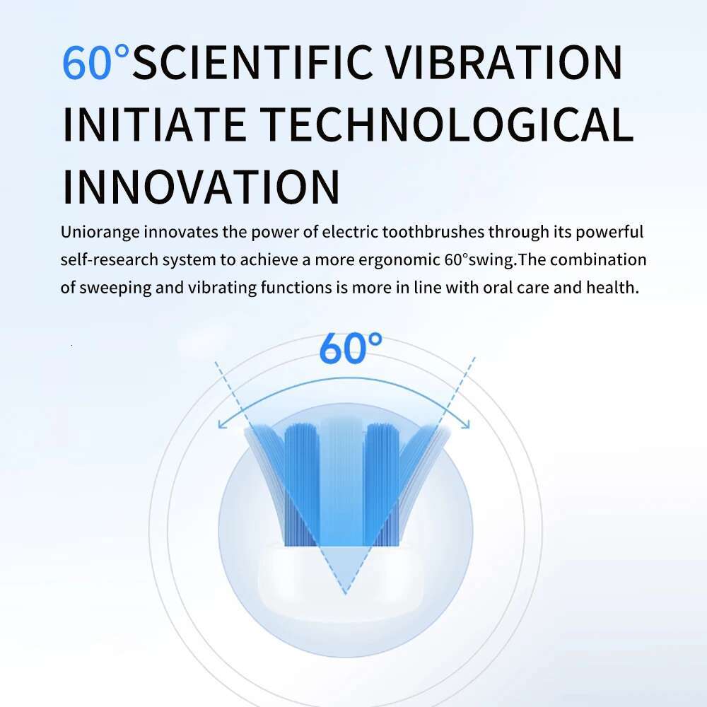 Sonic Cleaning Dental Care Rechargeable Electric Toothbrush with 6 Standard Brush Heads