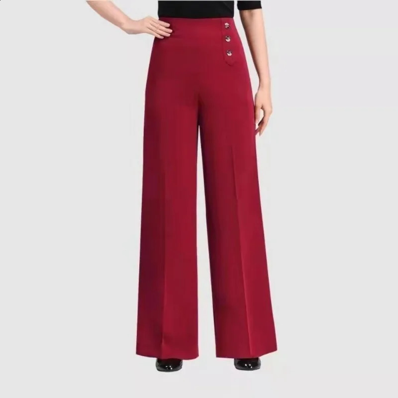 Spring and Autumn Womens Button Solid Dance Modern High Waist Latin National Standard Practice Fashion Casual Elegant Pants 250102