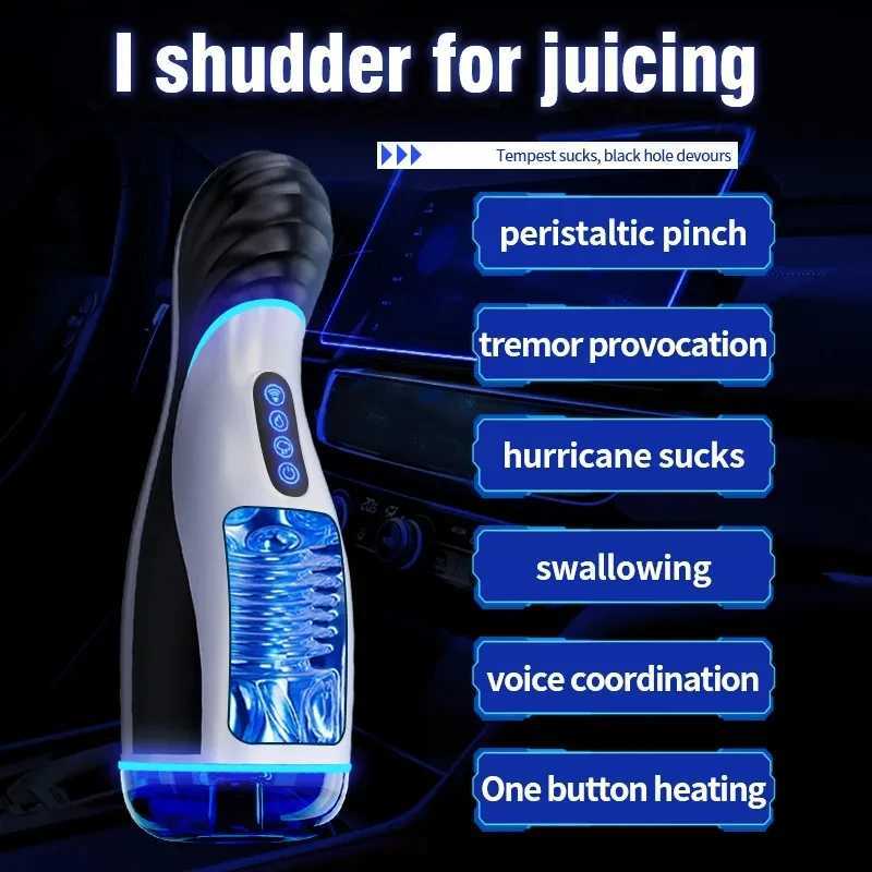 Male Masturbator Automatic Blowjob Cup Powerful Sucking Vaginal Mouth Intelligent Heated Masturbator Adult Sex Toys For MenXJ250113