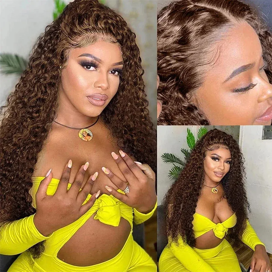 36Inch Long Natural Curly Synthetic Human Hair Wig 180 Density Good Texture Heat Resistant Fiber glueless preplucked Wigs