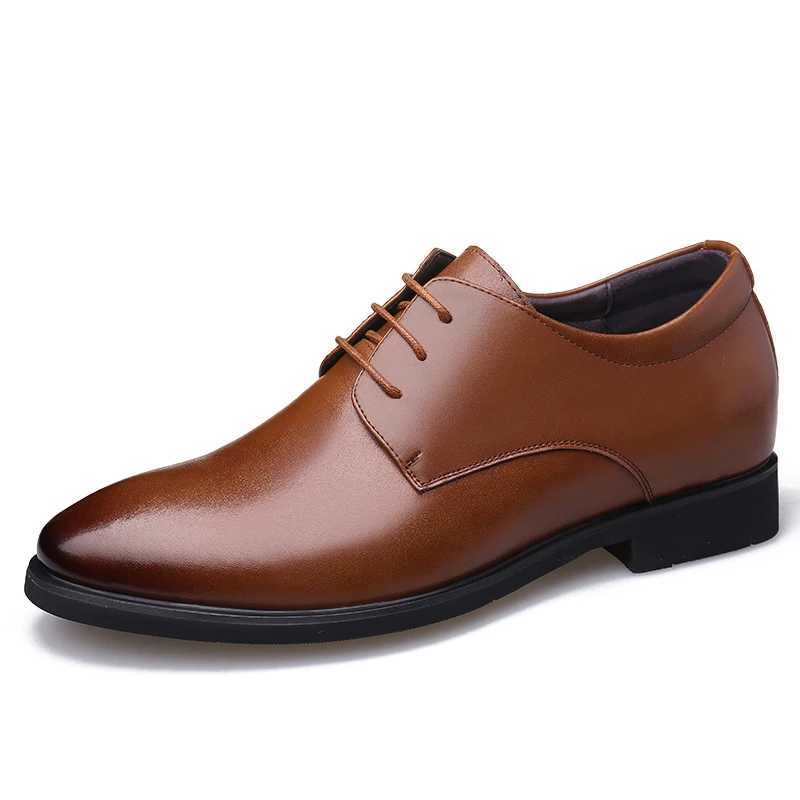 2023 Newly Mens Cowhide Leather Shoes Size 37-43 6CM Increasing Britis Leather Office Shoes Man Height Leather ShoesXJ250113
