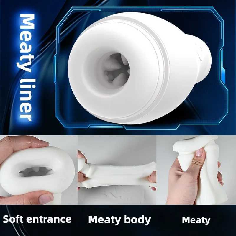 Powerful Automatic Male Masturbator Cup Vibration Blowjob Sucking Sex Toys Realistic Vaginal Adult Goods Masturbation for MenXJ250113