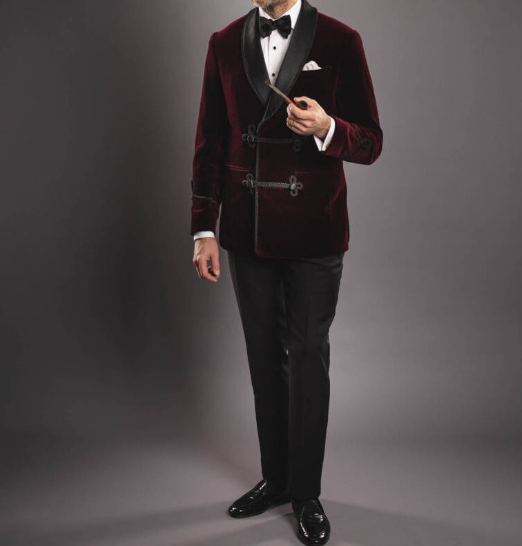 Vintage Men Suits Velvet 2 Piece Sets Jacket Pants Shawl Lapel Wedding Tuxedos Double Breasted Fashion Suit For Groom Wear Customized