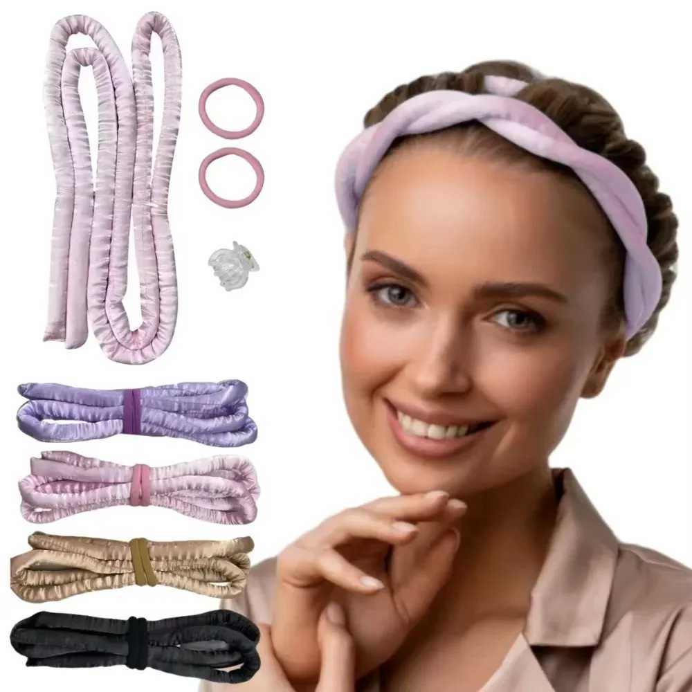 No hot roll headband no hot wire curling headband wave bar sleeping soft headband lazy curling iron hair styling tool W250113