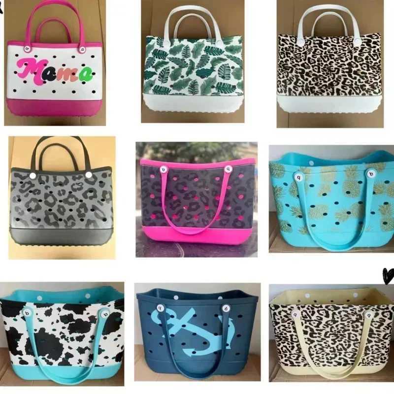 Extra Large Boggs Beach Bag Summer Travel EVA Beach Basket Wen Picnic Tote Bag Holes Waterproof Wable Handbag Shoder Bag Z250113