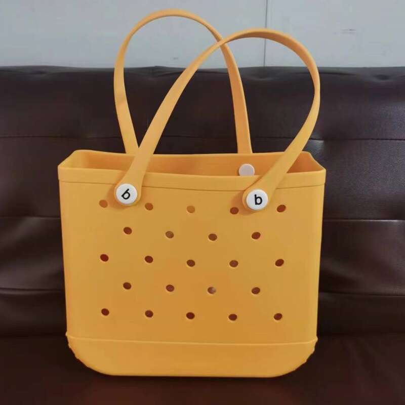 EVA beach fashionable outdoor printed hole tote storage bag, women's basket shoulder bag