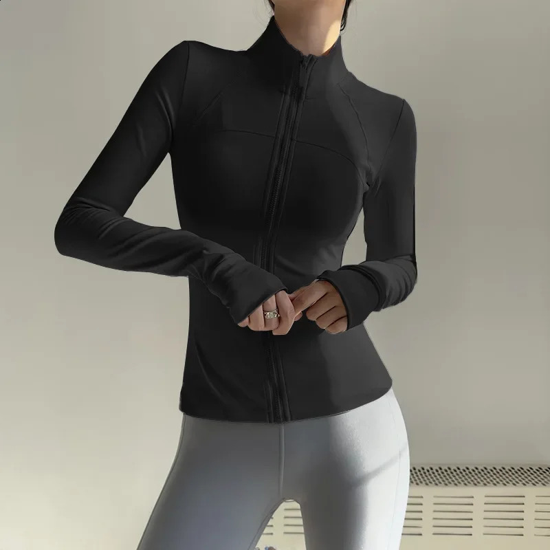 Women Zip Fitness Clothes Long Sleeve Sports Jacket Gym Woman Yoga Shirt Quick Dry Top Sunscreen Sportswear 250815