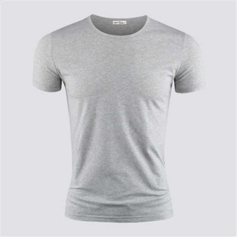 Mens T Shirt Pure Color V Collar Short Sleeved Tops Tees Men TShirt Black Tights Man TShirts Fitness For Male Clothes 250113
