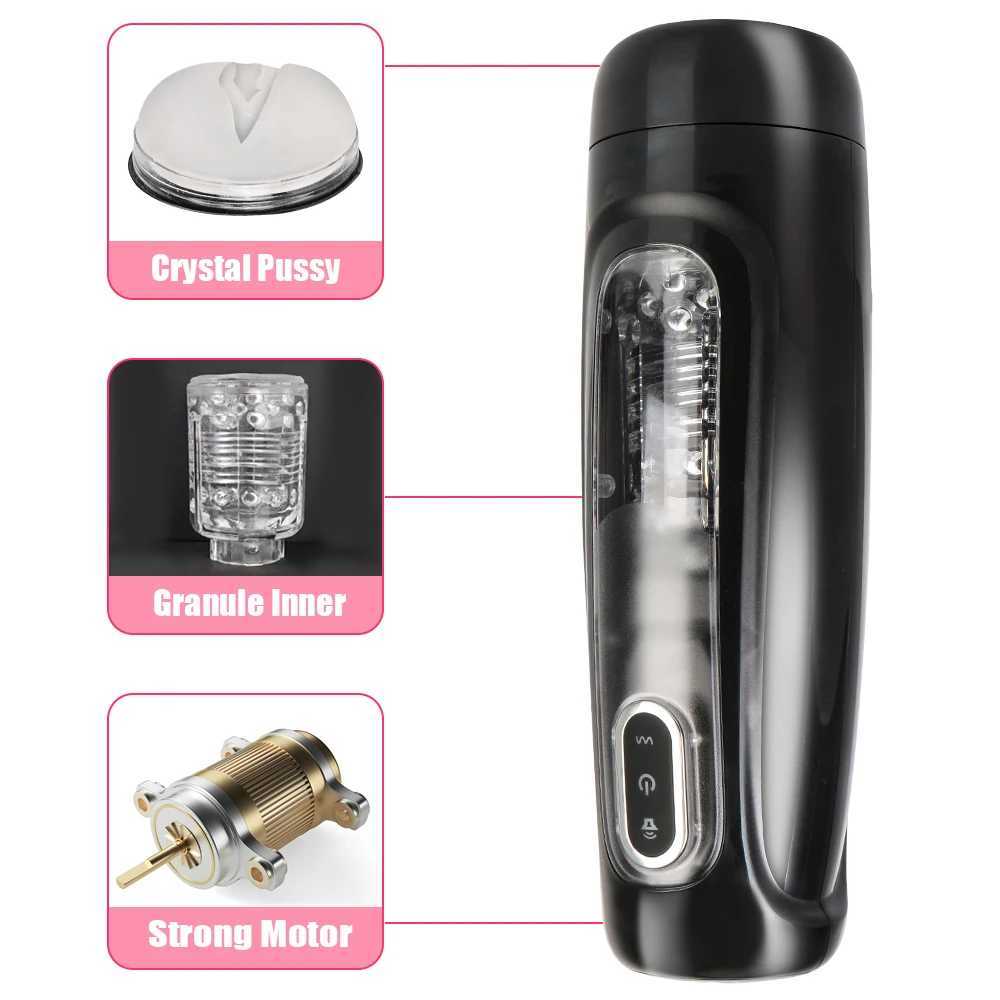 Automatic Rotate Stretch Vibrator Male Masturbator Artificial Vaginal For Men Real Pussy Penis Pump Glans Sucker Sex Toys EroticXJ250113