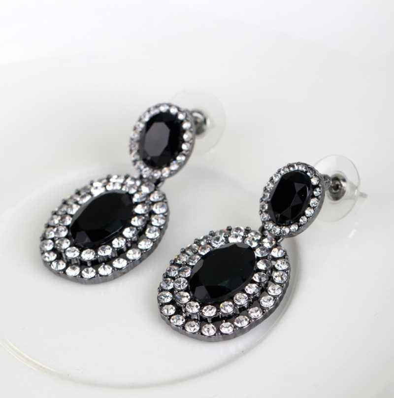 Women crystal earrings and jewelry Fashion Retro Womens Jewelry Crystal Rhinestone Large Drop Earrings