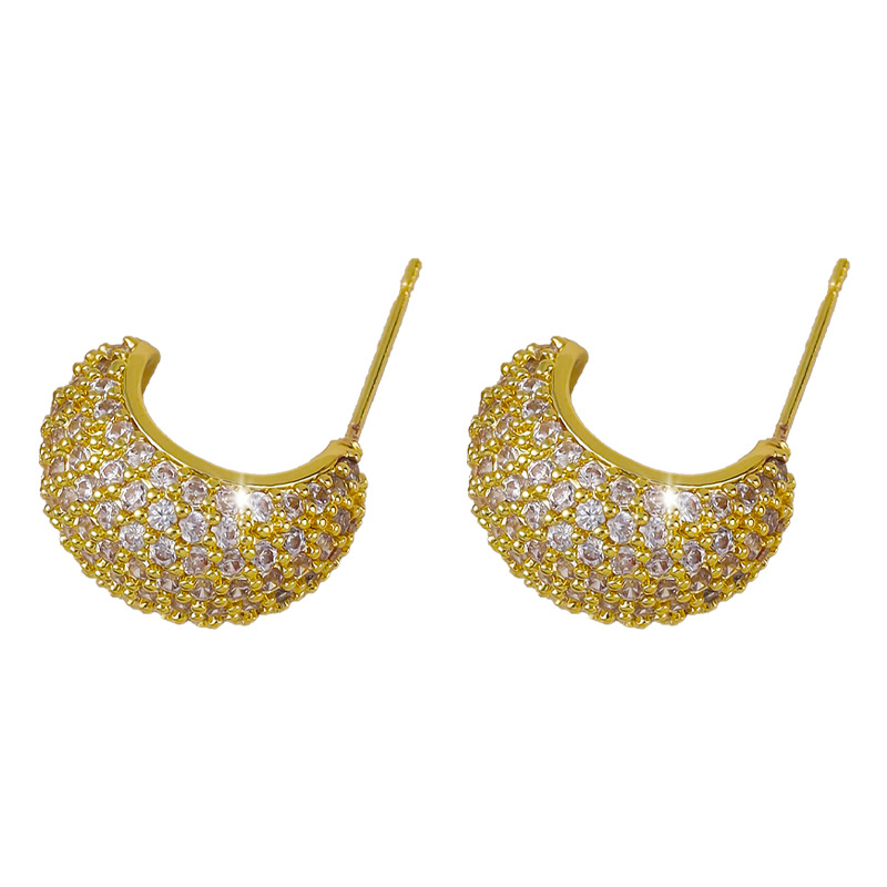 Sparkling Luxury Stud Earrings Elegant Women Fashion Jewelry 925 Sterling Silver 18K Gold Fill Pave Micro 5A Cubic Zircon CZ Diamond Party Lady Earrin