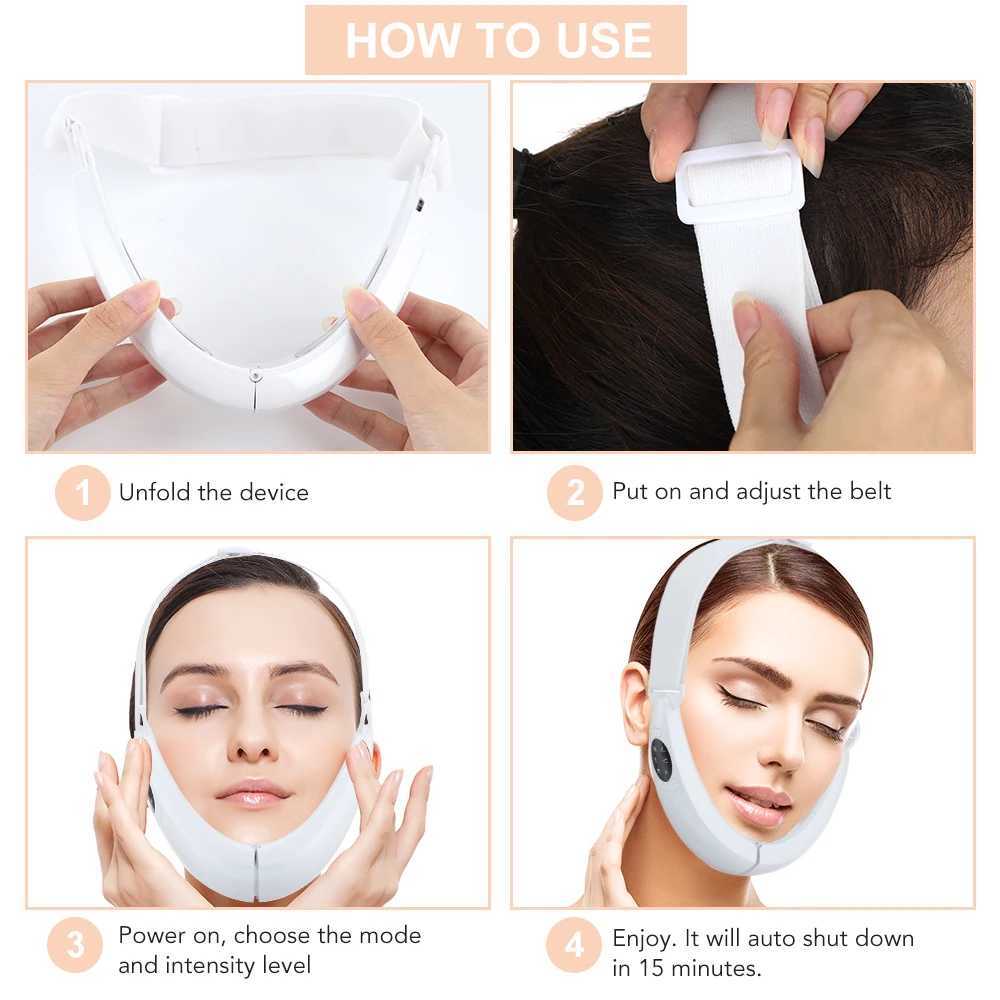 EMS Facial Lifting Device LED Face Slimming Vibration Massager Double Chin Removal V-Face Line Lift Belt Cellulite Jaw DeviceXJ250113