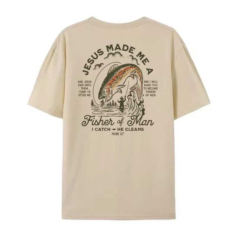 Fisher of Men Vintage Fashion Streetwear Tops Women Back Print Christian Bible Verse T-Shirt Unisex Jesus Religious Tshirts Gift X2501131