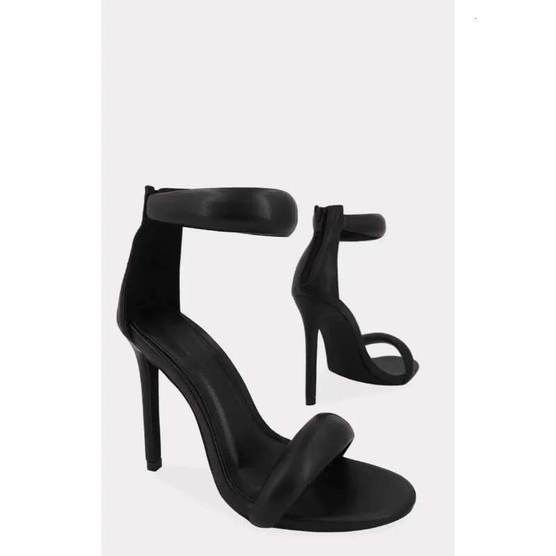 2023 Concise Style One-Strap Sandals For Girls Women Sexy Stiletto Heel Back Zip Cover Heels Summer Sandalias Gold