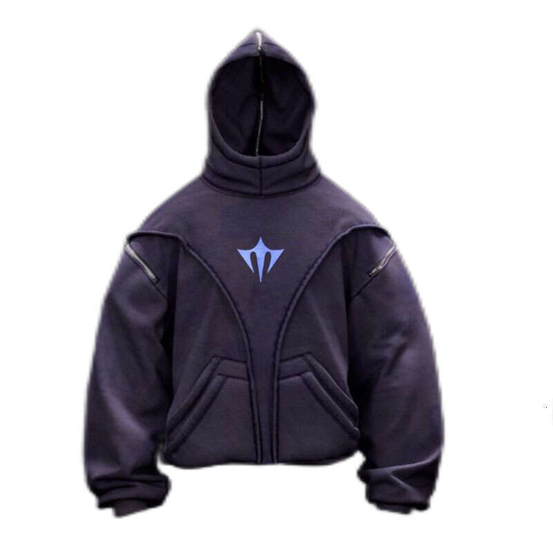 2024 Autumn/Winter Trendy Brand Hooded Hoodie with Face Covering and Warmth y2k High Street Loose Double Hat Top