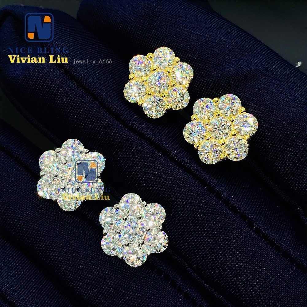 Pass diamond tester high quality 925 sterling silver custom vvs moissanite fine jewelry earrings