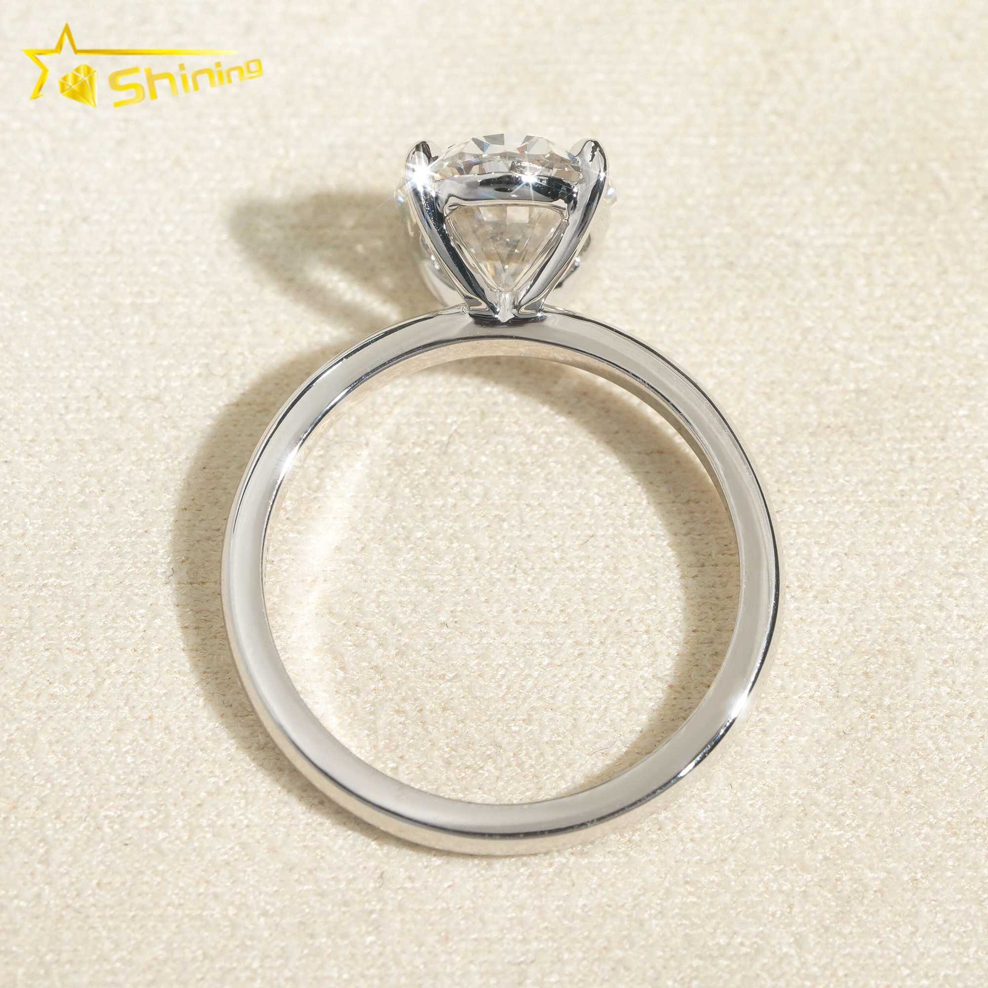 Big Oval Solitaire Brilliant Cut 3.04ct VS1 Lab Grown Diamond CVD Engagement Ring 18K Solid Gold Wedding Rings