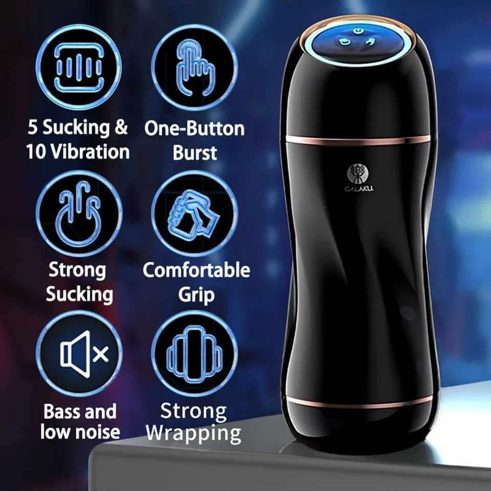 GALAKU Male Masturbator Automatic Sucking Masturbation Cup Deep Throat Oral Vagina Suction Blowjob Vibrator Sex Toys for Men 18+XJ250113