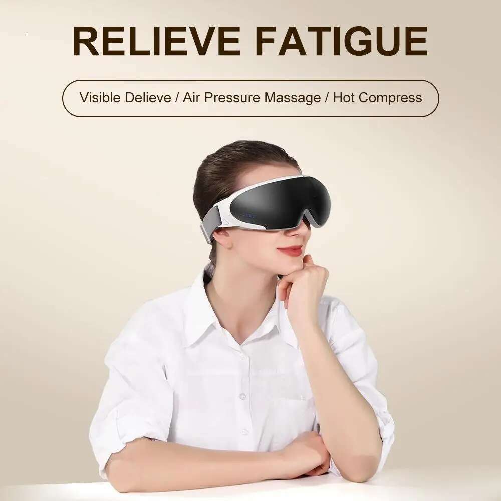 Rechargeable Smart Eye Facial Massager Bluetooth Music Foldable Air Pressure Heating Massage Relaxation