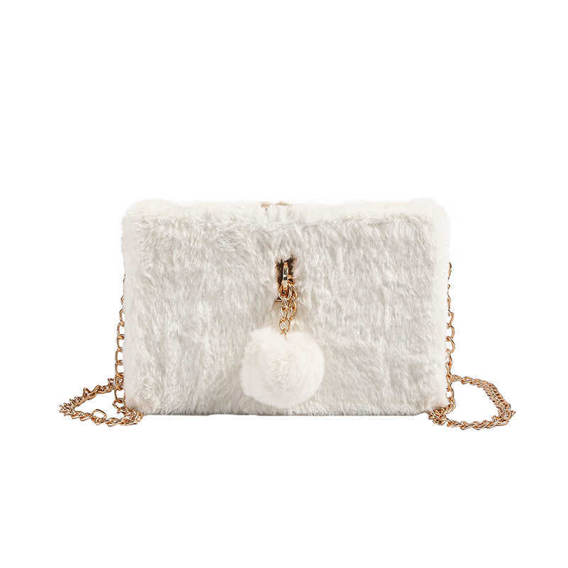 Autumn and Winter Plush Bag V2024 New Forest Sweet, Fashionable, Unique, Versatile Crossbody Cute Hairy Ball Small Square 250113
