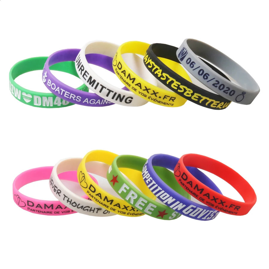 100pcs/50pcs Custom Wristband ID SOS Customizable Bracelets Printed Engraved Game Sport Personalized DIY souvenir Bands 250107