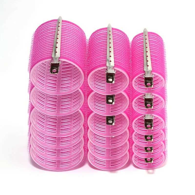 28 pieces/set hair roller set 18 pieces plastic self grip hair curler 3-size hair roller 10 pieces metal clip DIY hair removal tool W250113