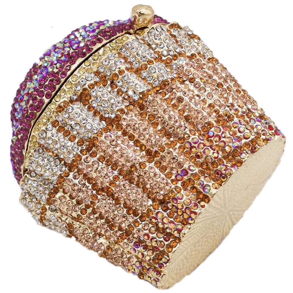 Handmade Sier Shiny Mini Crystal Dia Money Rhie Cupcake Evening Clutch Bag Purse