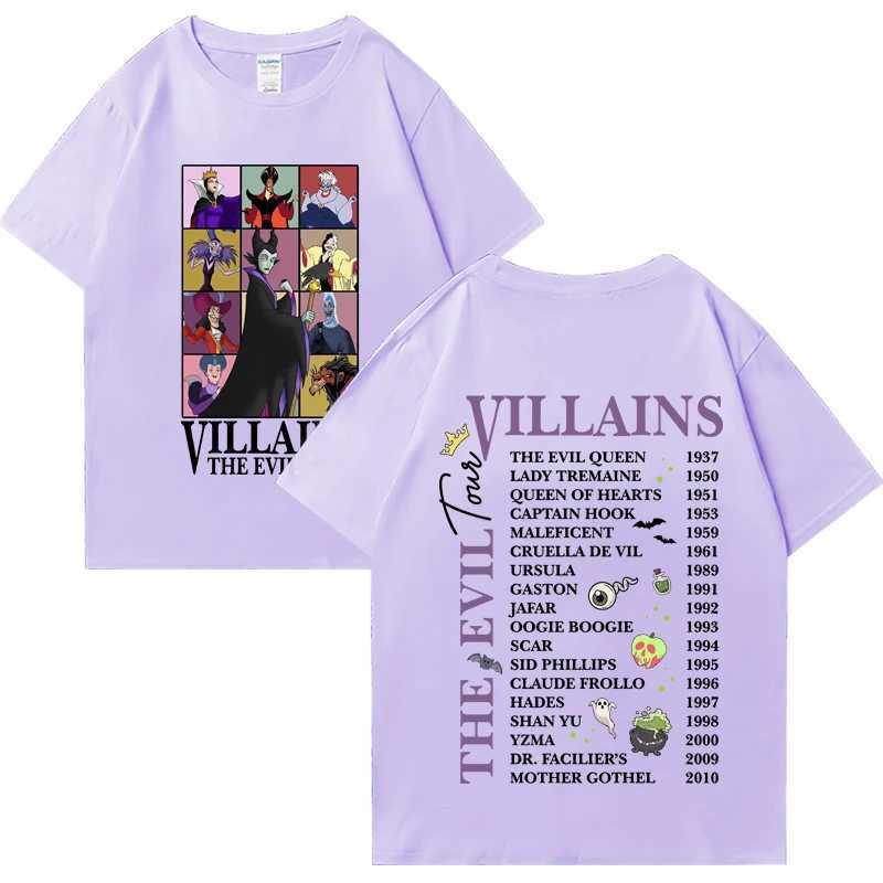 Villains Evil Tour Graphic T Shirts Hot sale Casual Loose Cotton short sleeve t-shirt High Quality funny Oversized Tee shirt X250113