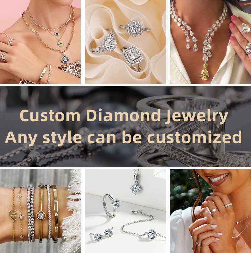 Top Sales 10K Gold Engagement Solitaire Ring 1CT 2CT 3CT 5CT Round Oval Cushion Cut VVS Moissanite Rings