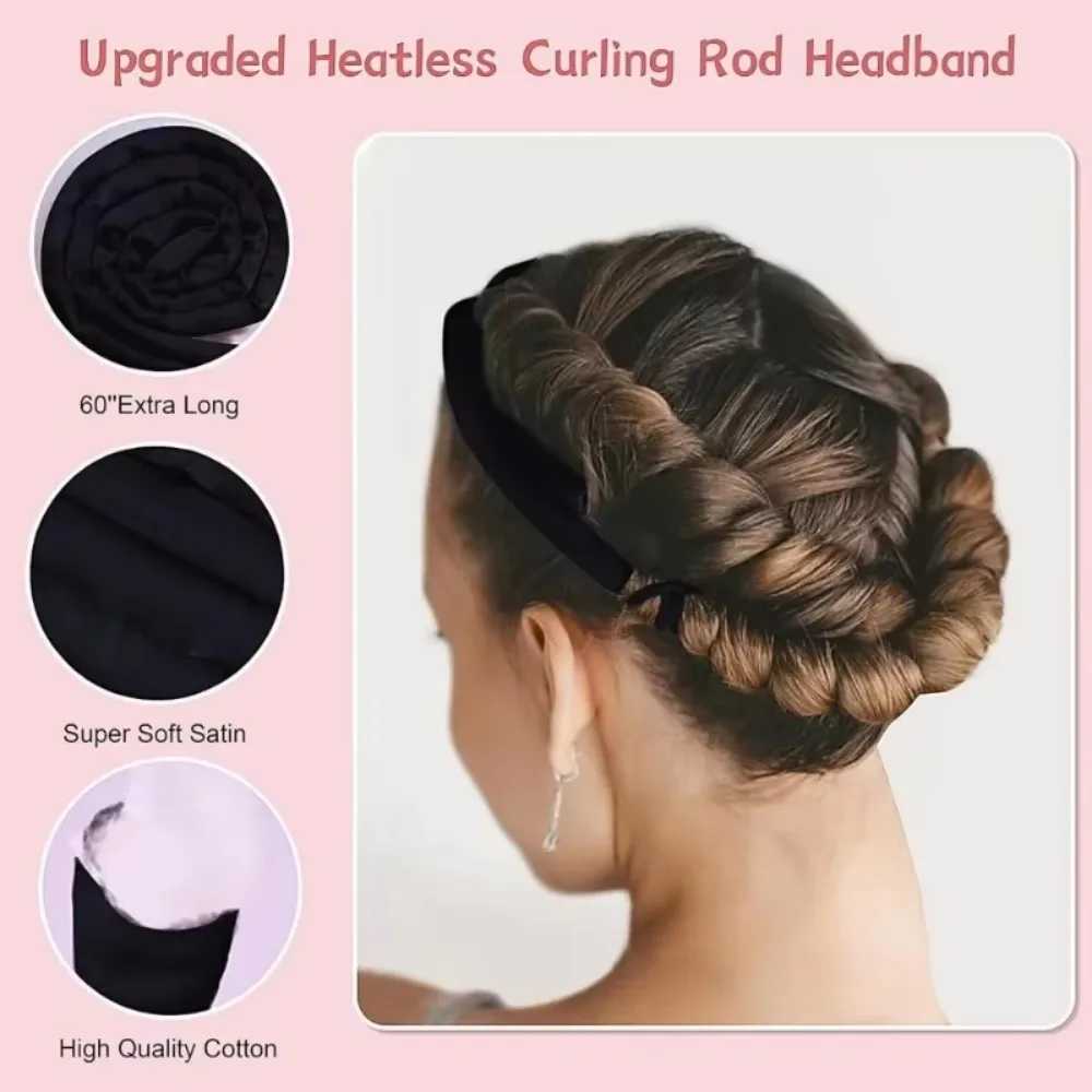 No hot roll headband no hot wire curling headband wave bar sleeping soft headband lazy curling iron hair styling tool W250113