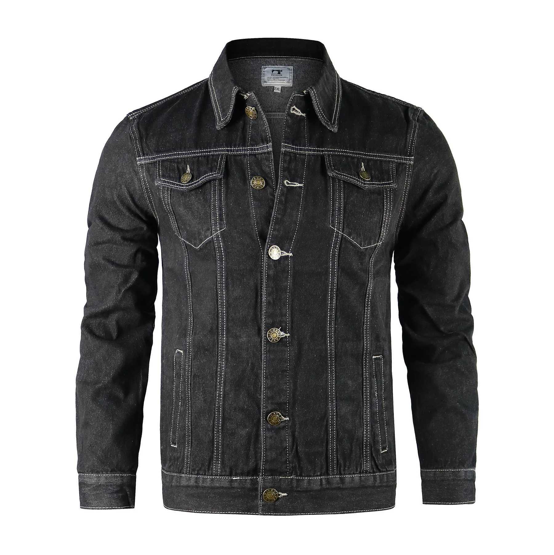 DIY Custom Denim Jacket Men Casual Lapel Single Breasted Jeans Jacket Men Autumn Mens Jackets coat X250113