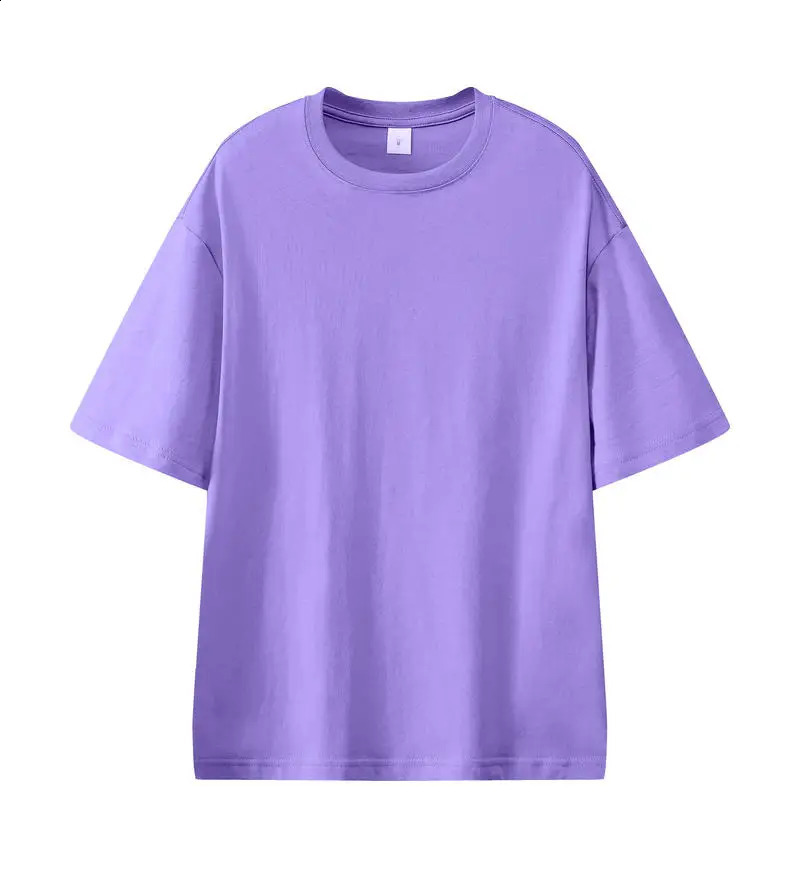 280gsm Oversized Heavyweight Tshirts for Men Summer Short Sleeve Tee 100% Cotton Plain Tops Casual Mens Clothing 250113