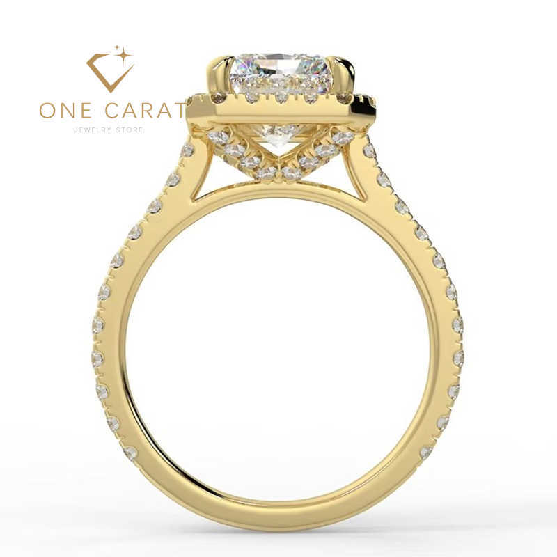 GRA Certified Radiant Cut Moissanite Dia 2 Carats 14K Real Gold Jewelry Engagement Wedding Ring For Women man