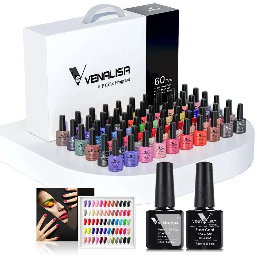 1 Set VENALISA VIP Kit Polish VIP4 Hema Free Lacquer New Learner Wholeset Nail Manicure Soak off UV LED Gel Varnish