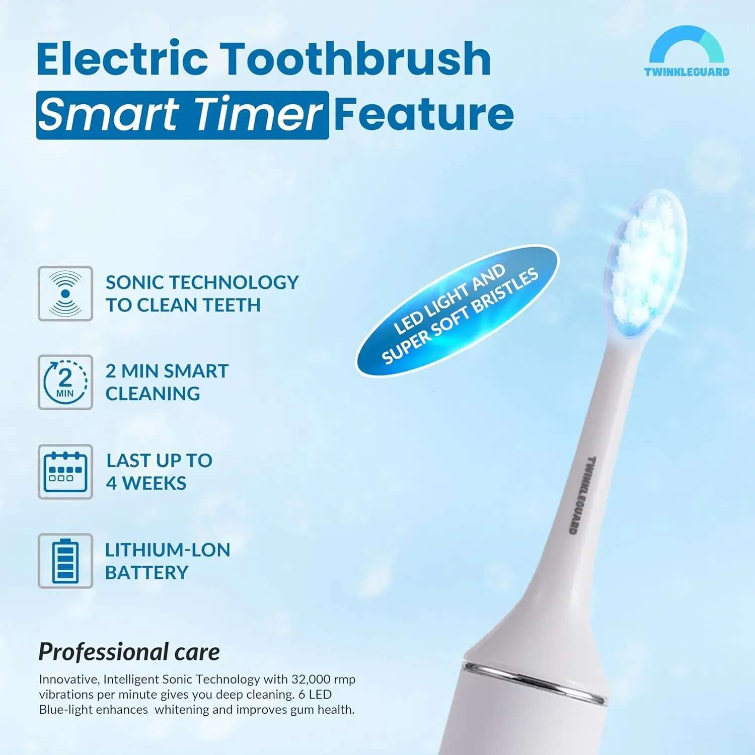 Electric Toothbrush - Advanced Whitening, Teeth Polishing Gum Health