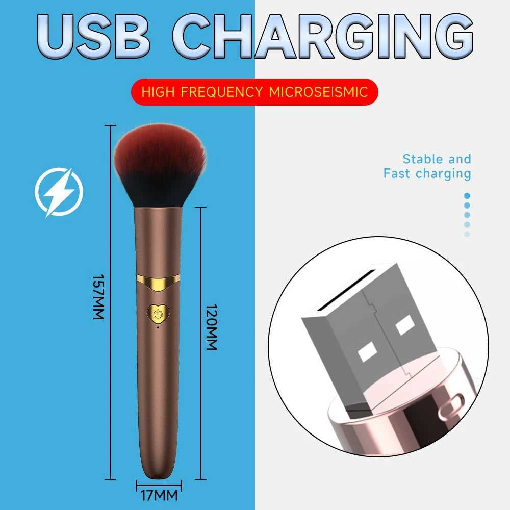 2 In 1 Portable Makeup Brush Rechargeable Electric Foundation Brush for Liquid Creams and Foundations W250605