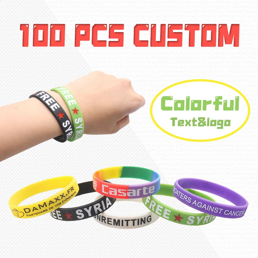 100pcs/50pcs Custom Wristband ID SOS Customizable Bracelets Printed Engraved Game Sport Personalized DIY souvenir Bands 250107