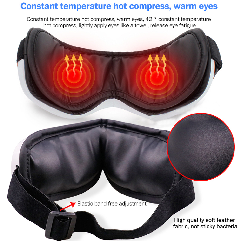 6D Smart Vibration Massager Hot Airbag Compress Care Instrument Bluetooth Music Massage Sleep Mask Eye Relax Fatigue