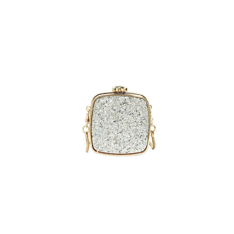 Mini Acrylic Small Bag for Women 2025 New Fashionable Glitter Versatile Single Shoulder Chain Mouth Red Envelope 250113