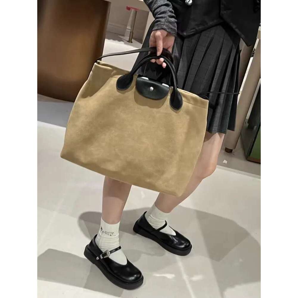 Large Capacity Women Casual Totes Handbag Cow Suede Leather Satchels Vintage Fashion Strap Shoulder Bag Teenager Girls Schoolbag