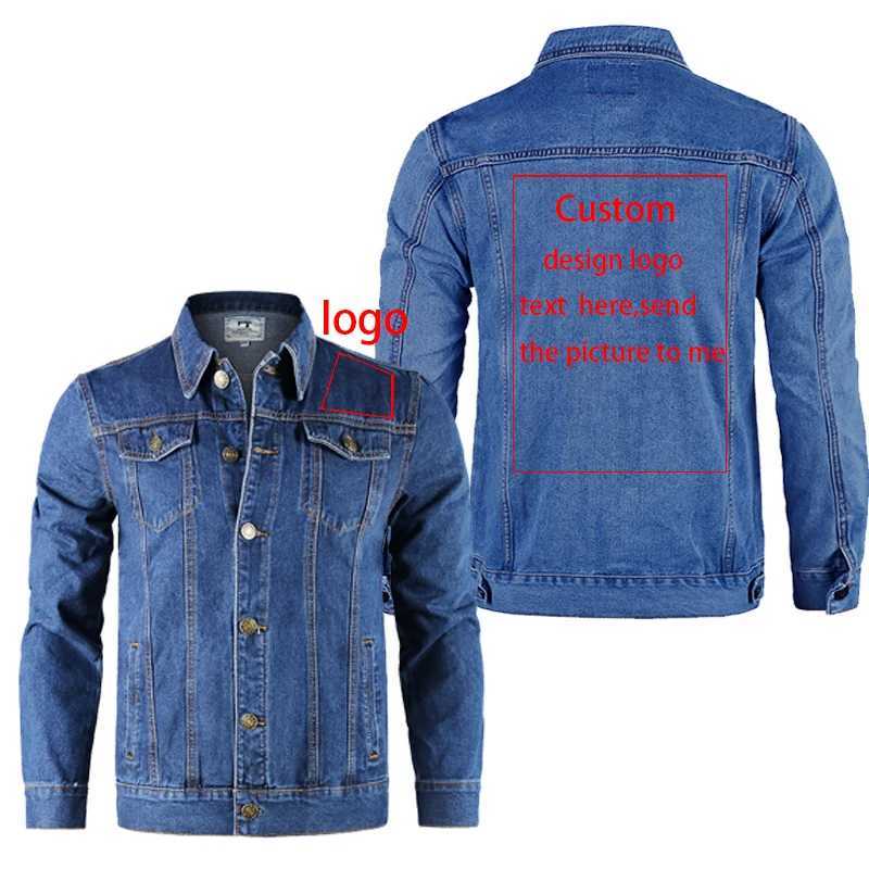 DIY Custom Denim Jacket Men Casual Lapel Single Breasted Jeans Jacket Men Autumn Mens Jackets coat X250113