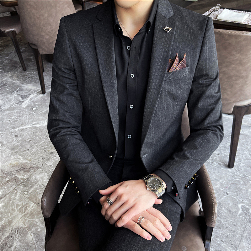 H583 Suit men's wedding slim two-piece suit male best man groom wedding dress