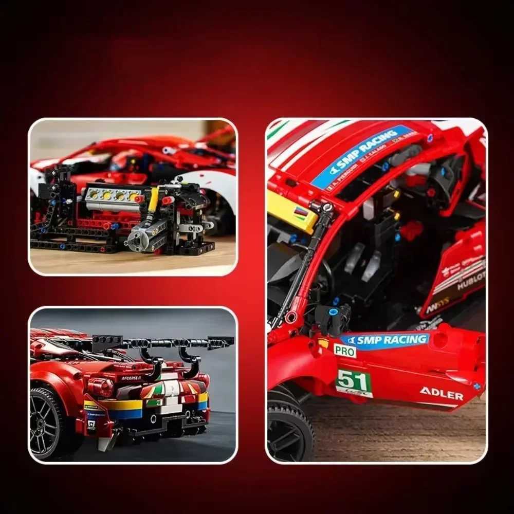 488 GTE Bricks 42125 Technical Series 1648Pcs Supercar Building Blocks Sports Race Car Vehicle Model Assembly Kid Adult Toy GiftXJ250113